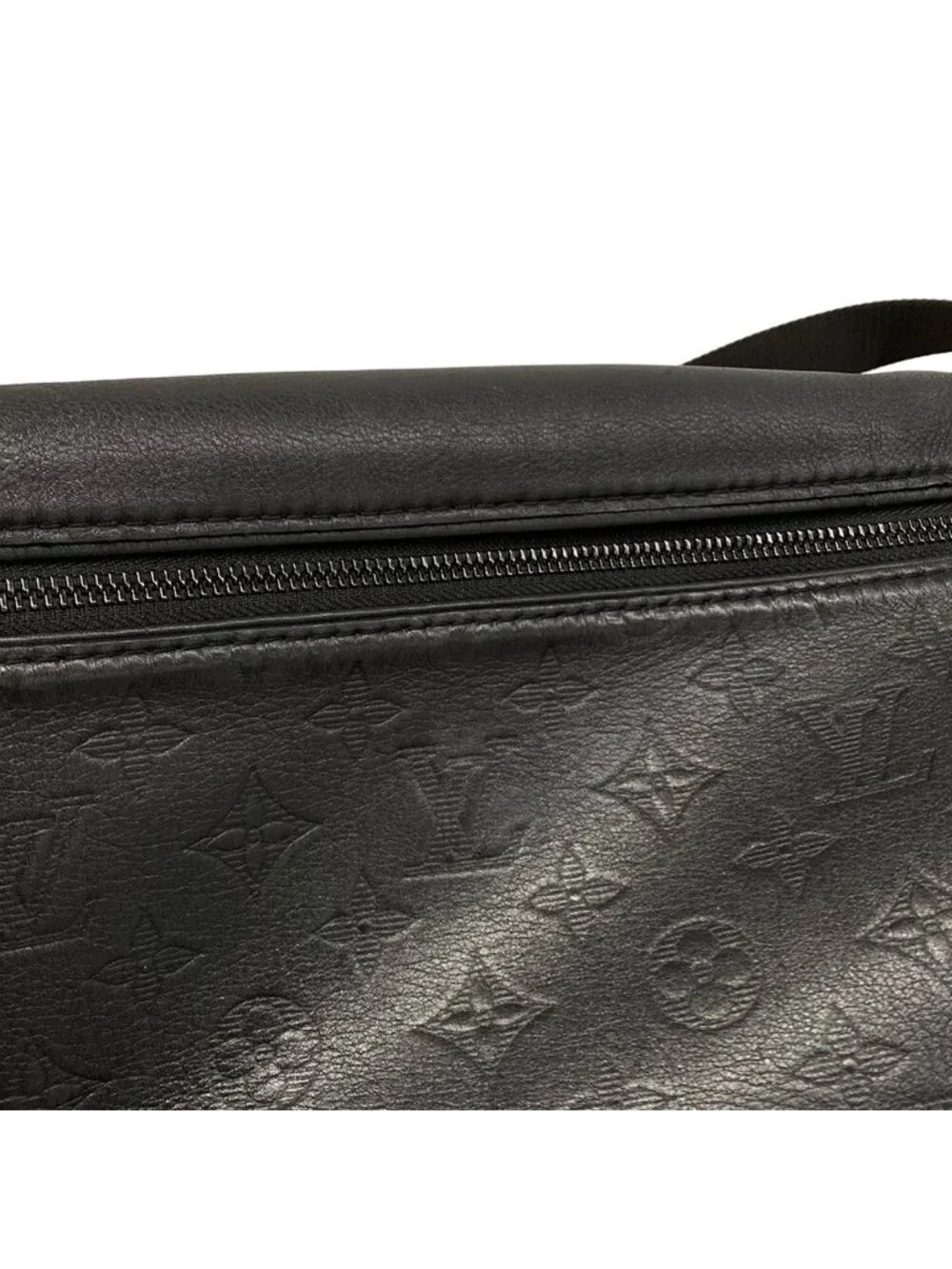 Louis Vuitton Waist Pouch Monogram Shadow Discovery Bum Bag Black Leather